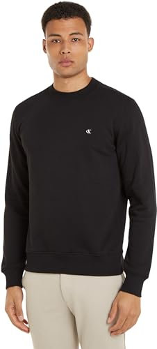 Calvin Klein Uomo Felpa Badge Crew Neck Regular Fit, Nero (CK Black), XXL