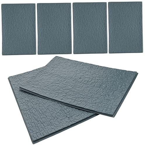 DOITOOL Miniatur Dachziegel 6 Stück Graue PVC Dachziegel Modellbausteine Selbstgemacht Material Für Sandtisch Architektur Basteln Geschenk Für Kinder Und Mikrolandschaften