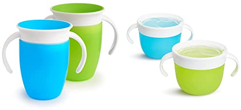 Munchkin Miracle 360 Sippy Cup, Trainer Toddler Cup, BPA Free Baby & Toddler Cups w.Handles & 2 Piece Snack Catchers, Toddler Snack Box & Baby Weaning Pot, Snack Holder & Food Storage Containers