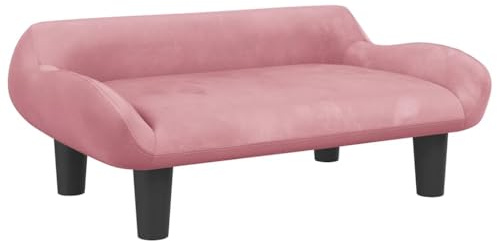 vidaXL Hundebett, Hundekissen mit weicher Polsterung, Hundesofa Hundecouch für kleine Hunde Haustiere, Haustierbett Katzenbett, Rosa Samt