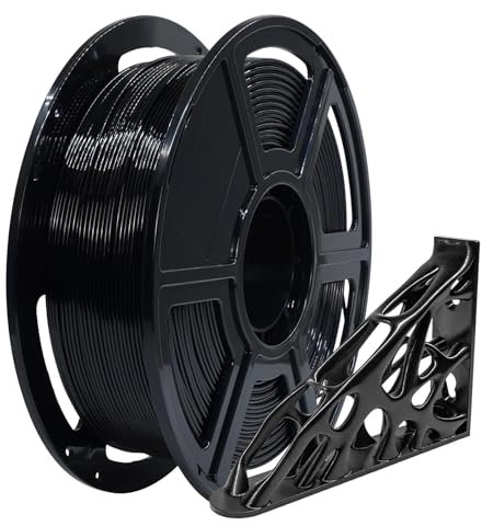 FLASHFORGE Hochgeschwindigkeits-PETG-Filament, 1,75 mm, verbesserte Schlagfestigkeit, 3D-Drucker-Filament, 1 kg Spule, Maßgenauigkeit +/- 0,02 mm, passend für die meisten FDM-Drucker (schwarz)