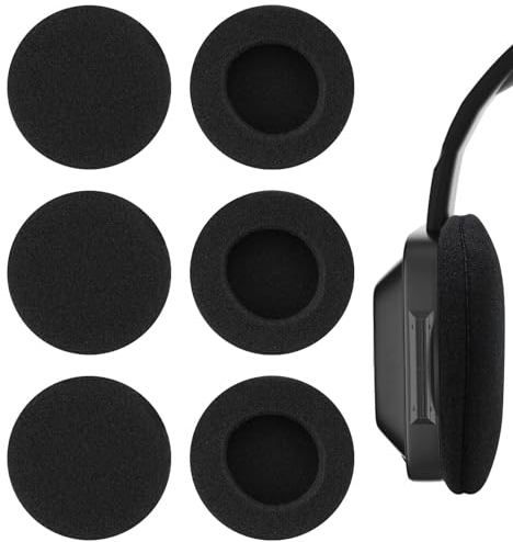 6 cuscinetti auricolari in schiuma da 55 mm di ricambio, cuscinetti auricolari di ricambio neri, cuscinetti auricolari, cuscinetti in spugna, tappi per cuffie per diverse cuffie