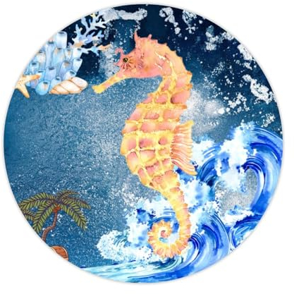 Zyadsinoudor Seepferdchen-Korallenaufkleber, 50 Stück, Ozean, Meer, Vinyl-Aufkleber, Aufkleber, Ozean, Strand, wasserdicht, mediterraner Stil, Aufkleber für Laptop, Notebooks, Fahrrad, Skateboards,