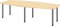 bümö Konferenztisch oval 280x130 cm großer Besprechungstisch in Ahorn, Besprechungstisch mit Gestell in Graphit, Meetingtisch für 10 Personen, XXL-Tisch für Besprechungsraum & Meeting