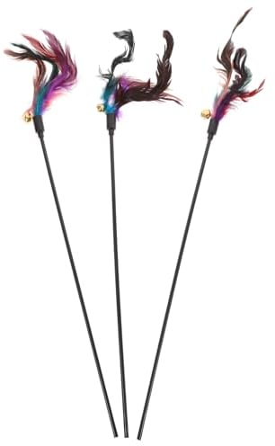 Milisten Feather Cat Teaser Bells Interactive Cat for Strengthening Bond