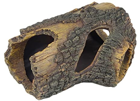 Kisangel 1pc Reptile Aquarium Decoration Fish Tank Accessories Fish Bowls for Betta Fish Aquarium Cave Aquarium Hollow Log Fish Tank Hide Hut Ornament Imitated Tree Trunk Crafts Resin Crawl