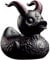 Pato Ducksville de Goma Malvado - Decoración de Baño Estilo Gótico, Figura de Resina Oscura, Estatua de Duckieville