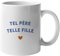We Are Family, Mug Humoristique, Tel Père Telle Fille Cœur, Thème Pour papa, Idée Cadeau Original Humour, Idée cadeau Famille, Ami, Collègue, Anniversaire, en Céramique, 330 ml, Blanc