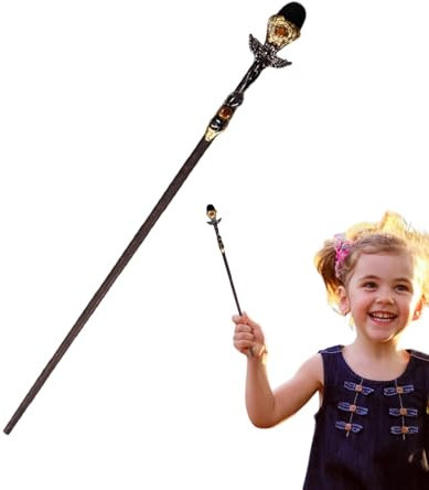 Wpsagek Obsidian Zauberstab, 13,8 Zoll Obsidian Hexenstab, natürlicher Kristallstein Zauberstab, Halloween Hexe Zauberer Cosplay Zauberstab für Kinder Erwachsene