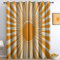 Vorhänge Blickdichte mit Ösen Gardinen 2er Set Retro-Sonnenlinien Verdunkelungsvorhang Gold Weiß Thermovorhang Ösenvorhang Schiebevorhänge für Schlafzimmer Wohnzimmer B 200 x H 245 cm