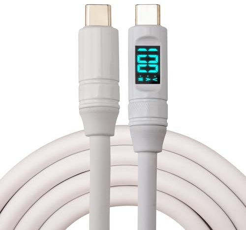 Leehitech 1M 100W Fast Charging USB C to USB C Cable with LED Display, 20Gbps Data Transfer Type C PD Charging Cable, Support 8K HD Display for iPhone 16/15, Macbook, iPad, Galaxy S24