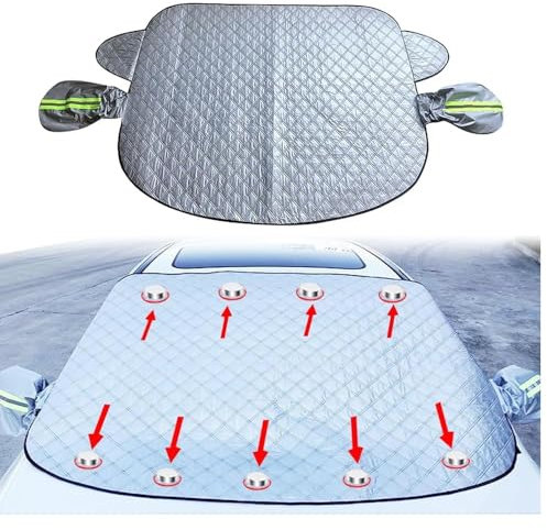 ZWBC Frontscheibenabdeckung für Opel Meriva A Meriva B 2003-2017, Sonnenschutz Frontscheibe Abdeckplane Abdeckung Frostschutzfolie 9 Magnet UV Schutz Frost,A/148 * 116cm