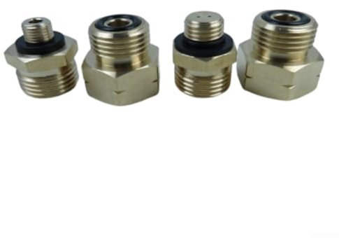 4 Stück Gaskartuschenadapter, Gaskartuschen Adapter Set, Europa Gasanschluss Adapter aus Messing, für Outdoor-Aktivitäten, Messing-Gasflaschen-Adapter-Set (1+2+3+4)