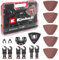 Original Einhell XL-PLUS-CASE 35-tlg. Multitool-Set für Holz (CV-Tauchsägeblätter, HCS-Halbrund-Sägeblatt, Delta-Trägerplatte, Aluminiumoxid-Schleifpapier für Holz, Dremel-Adapter)