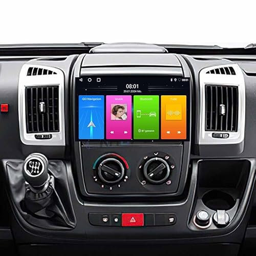 Auto Radio Autospieler GPS Navigation Carplay/Android Autoradio 9 Zoll HD-Touchscreen Player, Ersatz für FIAT Ducato III 3 carado Bus Kasten 250 X250 X251 290 290X 2006/07-2024/05