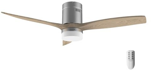 Cecotec Deckenventilator mit LED-Licht Energysilence Aero 5600 Classic Steel. 40W, DC-Motor, Durchmesser 132 cm, 3 Flügel, 18W LED, Timer, 6 Geschwindigkeiten, Fernbedienung, Sommer-/Winterfunktion.