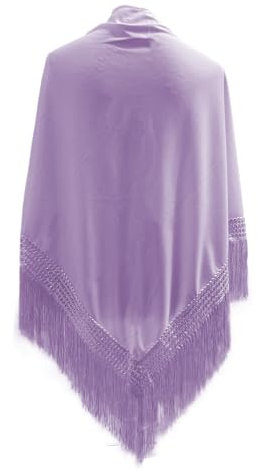 Yusons Mantón de Manila de Pico en Triángulo para Mujer, Mantones de Flamenca adulto de Color liso, Mantoncillos de Flamenca, Talla única (Lila)