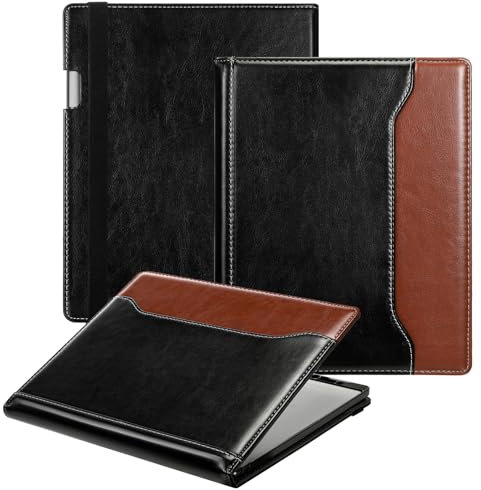 E Net-Case Étui pour Tablette Remarkable 2 10,3 (Sortie en 2020) – Étui en Cuir amélioré pour Papier numérique Remarkable 2 avec Support et Porte-Stylo (Noir et Marron)