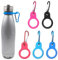 KEQAR 5 piezas Set de mosquetones portabotellas con clip gancho y llavero, accesorios de silicona ajustable, para colgar botellas, para bici, mochila, coche, camping y senderismo