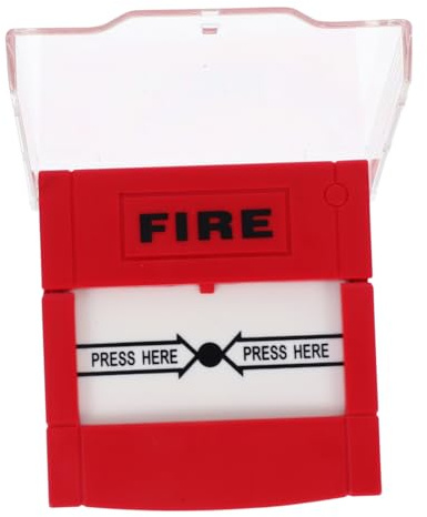 Feueralarmknopf mit Manuellem Reset, Rote Kunststoff Wandtaste | Geschäft und Zuhause, Schnell Reagierend, Schmutz und Wasserresistent, 8,6x8,6x5,9cm