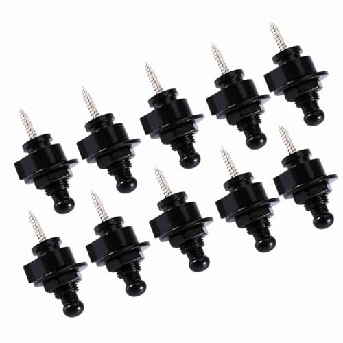 Qukaim Metal String Tree Guide Retainer, 1 Pair, Black Electric Guitar Bass Replacement Parts, Steel String Retainer for Fender Strat Guitars, Instrument Accories