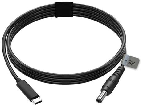 Starrypxl 15M 49.2ft Tipo USB C a CC Sostituzione del cavo di alimentazione 5.5x2,1 mm Convertitore per interfaccia per sorgente di alimentazione PD 100 W