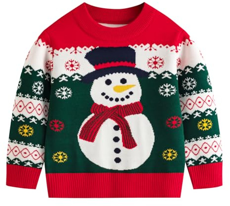 komi kyanissor Toddler Boys Girls Christmas Sweaters Jumper Dinosaur Santa Claus Xmas Holiday Tacky Pullovers Gift for Kids Age 1-7 Year