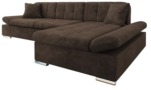 Mirjan24 Ecksofa Montana mit Regulierbare Armlehnen, Eckcouch, L-Form Sofa, Wohnlandschaft, Couch, Farbauswahl (Lumo 40, Seite: Rechts)