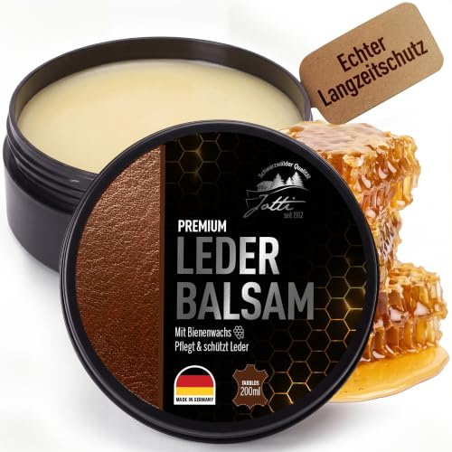 Jotti Lederbalsam Farblos 200 ml – Premium Lederpflege - angenehmer Duft | Lederjacke, Ledermöbel, Autositze, Schuhe & Taschen – Lederfett Made in Germany seit 1912