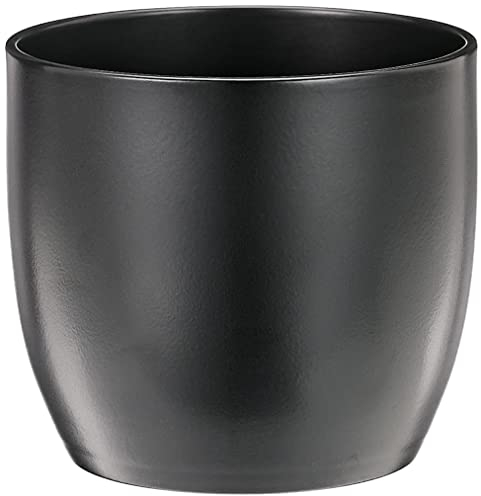 Soendgen Keramik Blumenübertopf, Basel Fashion, schwarz, 14 x 14 x 13 cm, 0069/0014/1943