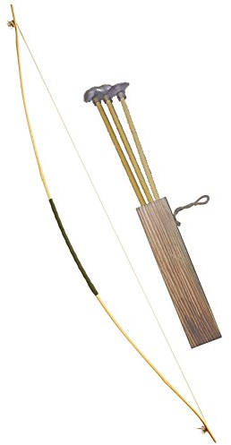 Pfeil und Bogen Set aus Holz Indianer Räuber Rächer Bogenschütze Kostüm 100cm, Beige
