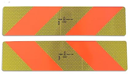 Lot de 2 panneaux réfléchissants pour arrière de véhicule - 565 x 132 mm - ECE - 70.01 - Aluminium - Pour camions et plus