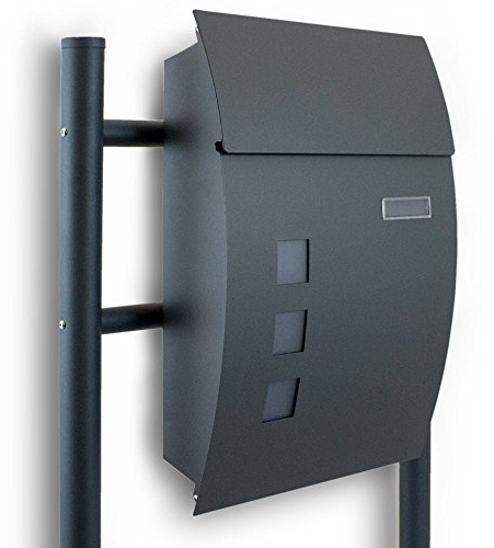 BITUXX® Standbriefkasten Briefkasten Postkasten Mailbox Letterbox Briefkastenanlage Dunkelgrau Anthrazit