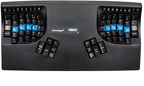 Kinesis KB600-UK Advantage2 Keyboard - Contoured Ergonomic UK Layout Keyboard Equipped with Cherry MX Brown Mechanical Key Switches and The SmartSet Programming Engine - Black