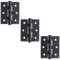 A&H™ 3 x 2.1/2 Inch - 75mm x 63mm Polished Black Nickel Ball Bearing Door Hinges 1.½ Pairs (3 Hinges)
