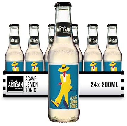 The Artisan Drinks Company Agave Lemon Tonic Water - 200mlx24 Tonic Water Bottles - A Unique Bitter Lemon Ideal for Mixing