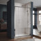 SIRHONA Porte de douche 100x 185 cm coulissante Porte douche extensible Paroi en niche verre trempé pour douche, profilés aspect chromé Cabine de douche coulissante