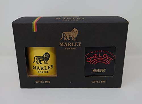 Marley Coffee Gift Set - One Love Ground Coffee 227g And Marley Coffee Mug - Presentation Gift Box - From The Marley Family - Medium Roast - V60 Filter Cafetiere Aeropress