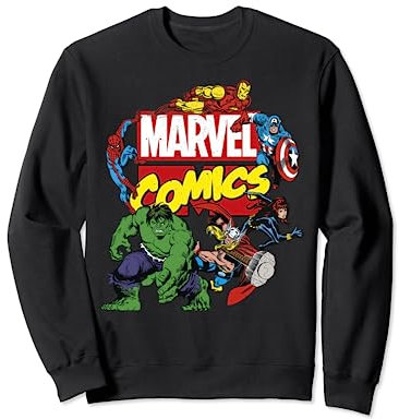 Marvel Comics Avengers Group Shot Around Logo Poster Sweatshirt