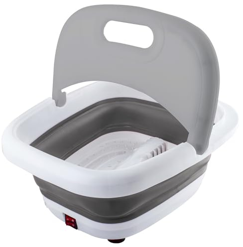 Lifemax Foldaway Foot Spa: Heated, Portable Foot Massager with Hydrotherapy Bubbles & Vibration, Soothes Sore Feet, Boosts Circulation & Relieves Stress, Ideal for Home Self-Care, Easy Fold Storage