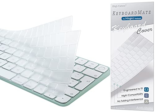 Tastaturabdeckung für neue M4 iMac Magic Tastatur (europäisches Layout, 7 Form-Eingabetasten), Modell A3118/A2449, Touch-ID-Version ohne Zifferntaste, ultradünn, schützende und transparente