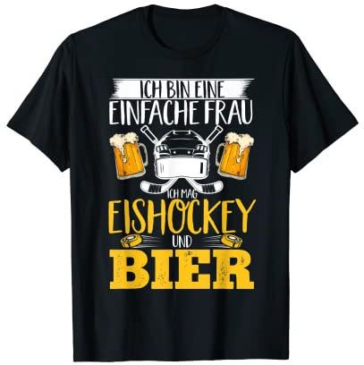 Eishockey Und Bier Hockeyschläger Damen Eishockeyspieler T-Shirt