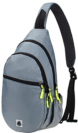 Gisdanchz Sling Bag Herren Damen, Schultertasche Herren Damen Grau Wasserdicht Klein Sportlich, Brusttasche Crossbag Crossbody Bag Backpack Umhängetasche Herren Damen Daypacks Bodybag, Hellgrau