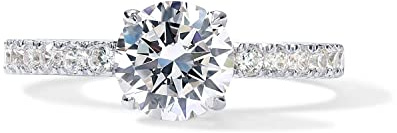 PAVOI 14K Gold Plated Round Cut Solitaire Cubic Zirconia Engagement & Promise Rings for Women