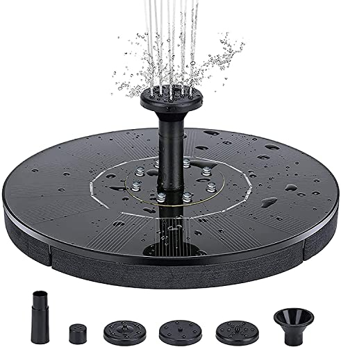 INF Solar Springbrunnen, Solar Teichpumpe mit 4 Fontänenstil, Solar Wasserpumpe mit bunter LED-Beleuchtung, Solar schwimmender Fontäne Pumpe für Garten, Vogel-Bad,18cm