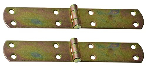 BRESKO Kistenband Scharniere Möbelband Möbelscharniere Tischband Truhenband Beschlag gelb galvanisiert verzinkt (2 Stück - 200x33 mm)