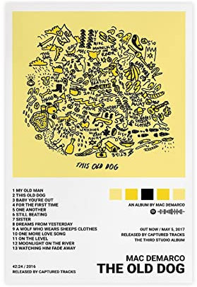 Mac DeMarco Poster Dieser alte Hund Album Cover Poster Leinwand Poster Wandkunst Dekor Druck Bild Gemälde für Wohnzimmer Schlafzimmer Dekoration Rahmen Stil 08x12inch (20x30cm)