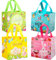YOOYEH 4 Easter Tote Bags, Easter Egg Hunt Bags with Handle Non- Waven Gift Bags Easter Bags for Gifts Wrapping, Egg Hunt, Easter Party Supplies