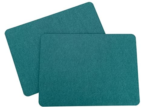 heimtexland ® Tischdeko Filz Tischset abwaschbar Untersetzer Tischdekoration Platzset 35x45 Typ846 Petrol 2er Pack