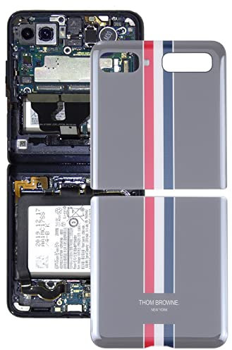 Repairparts Couvercle arrière de la Batterie en Verre for Samsung Galaxy Z Flip 4G SM-F700 (Noir) (Bleu) (Or) (Gris) (Color : Grey)